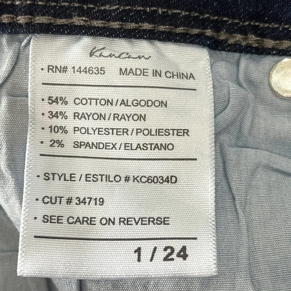 KANCAN USA 5-POCKETS MID RISE SUPER SKINNY DISTRESSED DENIM JEANS BLUE 1/24 EUC - Picture 15 of 15